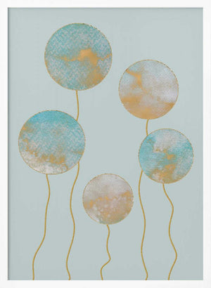 Tablou înramat „Watercolour Circles” de Bilge Paksoylu