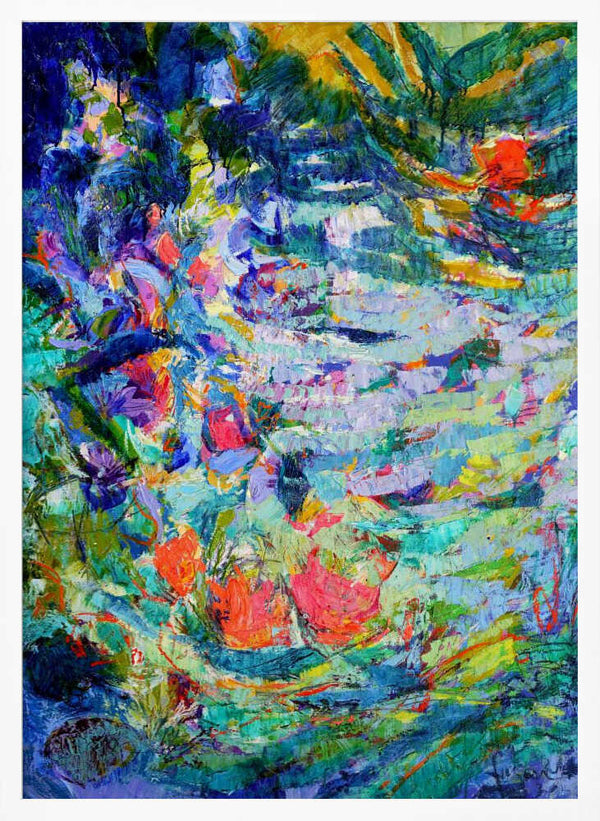 Tablou înramat „Luminous Petal Cascade” de Dorothy Fagan