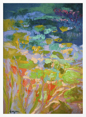Tablou înramat „Vibrant Water Lilies” de Dorothy Fagan