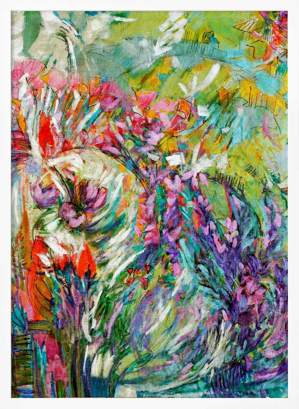 Tablou înramat „Pink Blossoms Abstract” de Dorothy Fagan