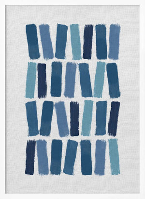 Tablou înramat „Blue Brush Strokes” de Orara Studio