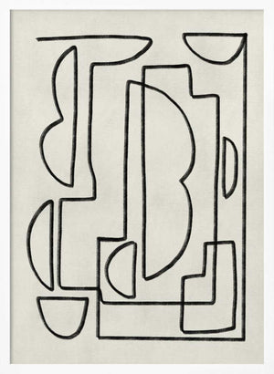 Tablou înramat „Abstract Line Art Sketch” de Little Dean