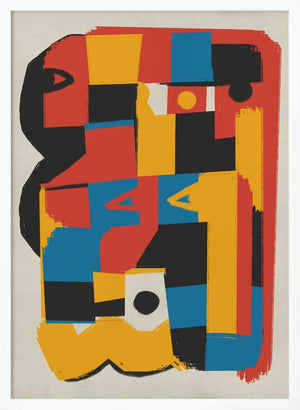 Tablou înramat „Bauhaus Abstract Color Block” de Little Dean