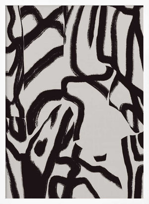 Tablou înramat „Black line in grey” de Little Dean