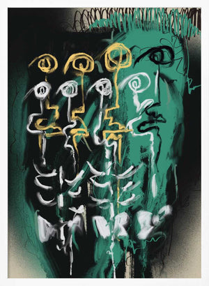 Tablou înramat „Ink and oil abstract 04” de Little Dean
