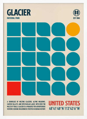 Tablou înramat „Glacier National Park Travel Poster” de Retrodrome