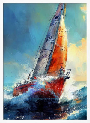 Tablou înramat „Yacht racing sport art 30” de Justyna Jaszke