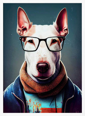 Tablou înramat „Hipster dog animal art” de Justyna Jaszke