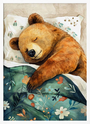 Tablou înramat „Sleepy Bear animal story” de Justyna Jaszke