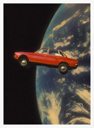 Tablou înramat „Flying Space Car” de Taudalpoi