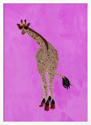 Tablou înramat „Quirky Giraffe wearing shoes” de Sarah Manovski