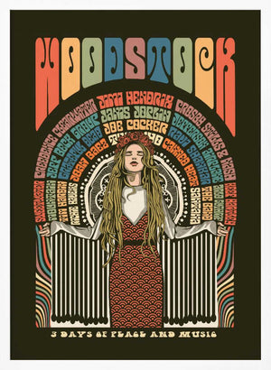 Tablou înramat „Woodstock Festival Poster” de Retrodrome