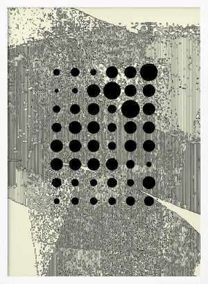 Tablou înramat „Black Geometric Circles” de Petr Strnad
