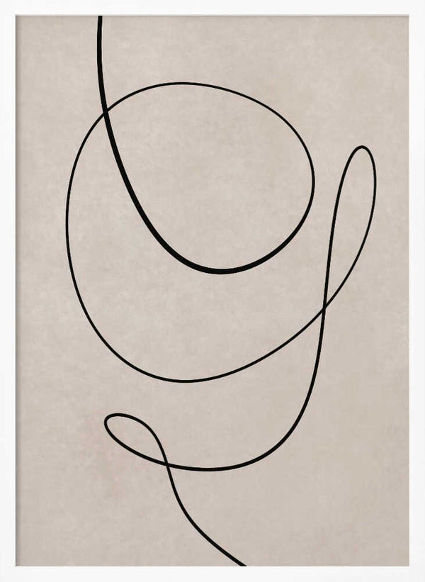 Tablou înramat „Minimal Line Art Abstract Drawing 01” de Little Dean