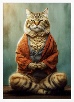 Tablou înramat „Cat yoga 1” de Justyna Jaszke