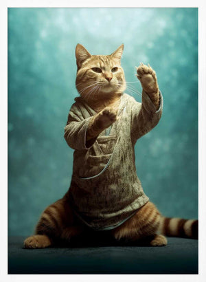 Tablou înramat „Cat yoga 4” de Justyna Jaszke