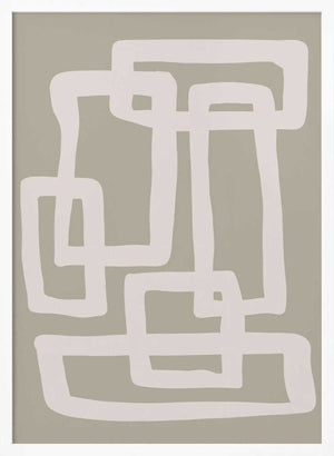 Tablou înramat „Sage Green Abstract Shapes” de Natasha Playell