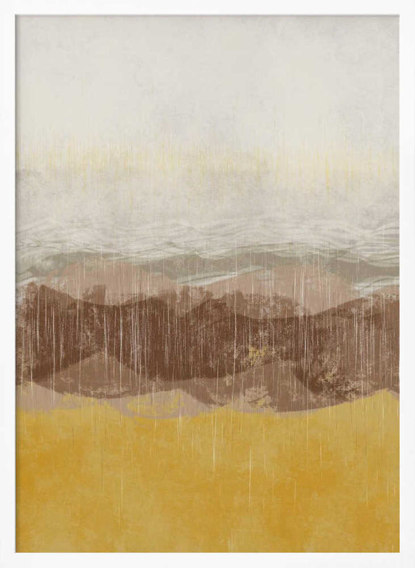 Tablou înramat „Coastal landscape with beach and sea in earth tones” de Imaginative