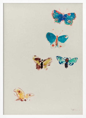 Tablou înramat „Five Butterflies” de Odilon Redon