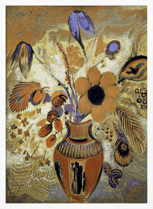 Tablou înramat „Etruscan Vase With Flowers” de Odilon Redon