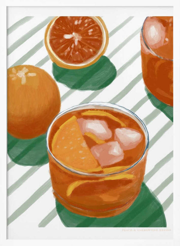 Tablou înramat „Pandc Cocktailandstripes Copy 2” de Jenny Liz Rome