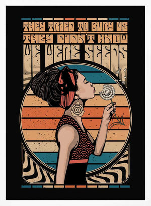 Tablou înramat „Peace Hippie Quote” de Retrodrome