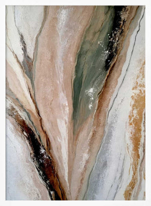 Tablou înramat „Flowing Patterns In Earth Tones And Green Hues” de Alpenglow Workshop