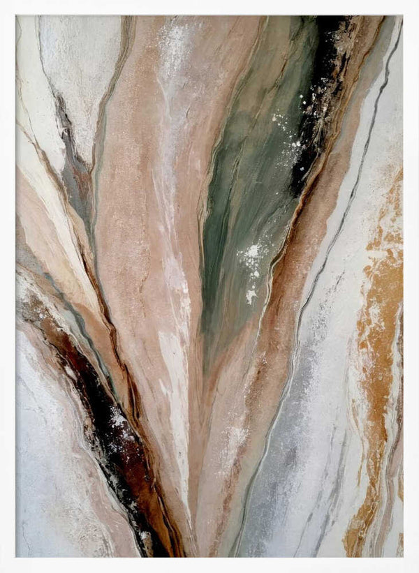 Tablou înramat „Flowing Patterns In Earth Tones And Green Hues” de Alpenglow Workshop