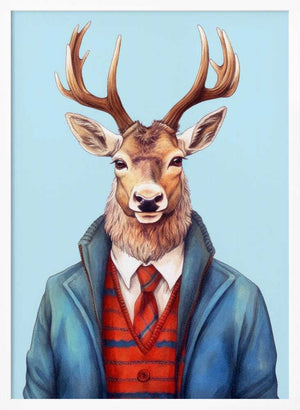 Tablou înramat „Caribou Watercolor Animal Art” de Justyna Jaszke