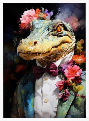 Tablou înramat „Crocodile Watercolor Animal Art” de Justyna Jaszke