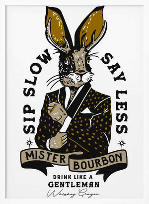 Tablou înramat „Mister Bourbon Jackalope In Smoking Jacket” de The Whiskey Ginger
