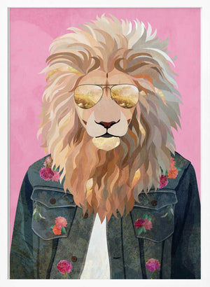 Tablou înramat „Golden fashion lion 1” de Sarah Manovski