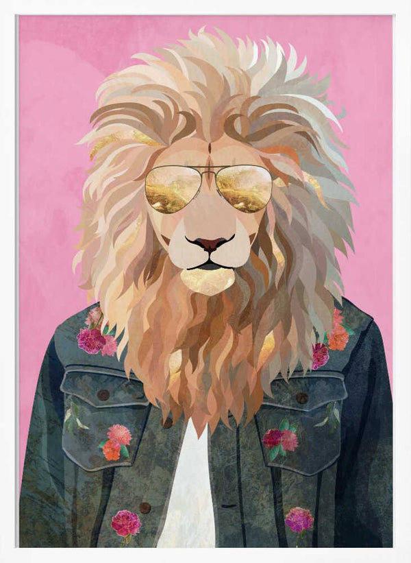 Tablou înramat „Golden fashion lion 1” de Sarah Manovski