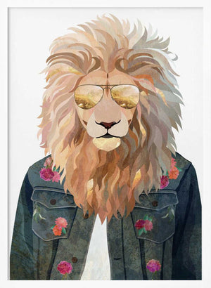 Tablou înramat „Golden fashion lion 3” de Sarah Manovski