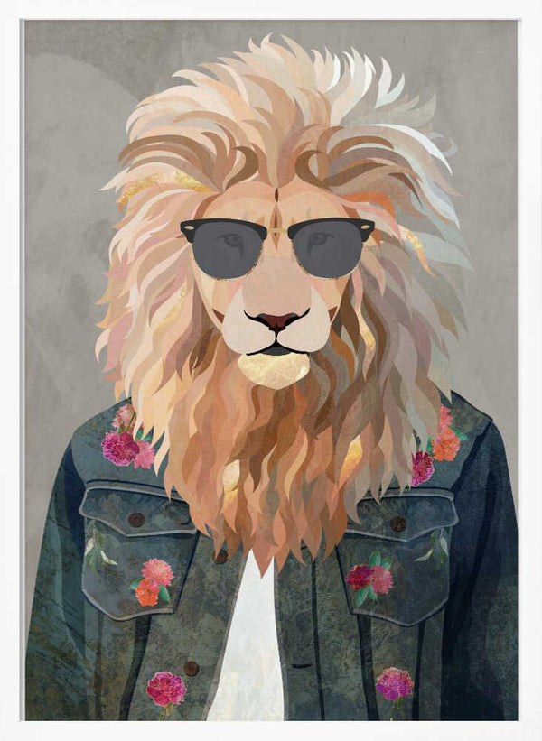 Tablou înramat „Golden fashion lion 4” de Sarah Manovski