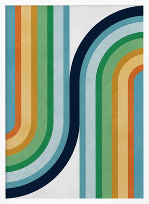 Tablou înramat „Colorful curved lines 2” de Vitor Costa