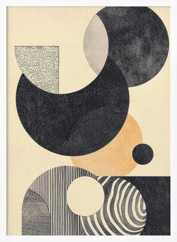 Tablou înramat „Geometric Art with Circles and Patterns” de Melloi Art Prints