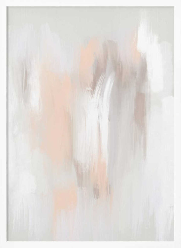 Tablou înramat „Soft Neutral Tones with Delicate Brushstrokes” de uplusmestudio
