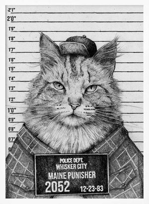 Tablou înramat „Cat In A Police Lineup” de Mike Koubou