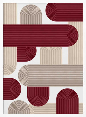 Tablou înramat „Curved Stripes Harmony” de Vitor Costa