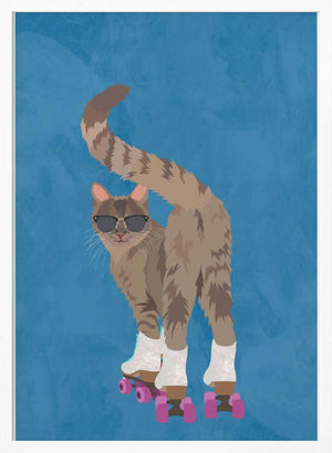 Tablou înramat „CAT ROLLERSKATING” de Sarah Manovski