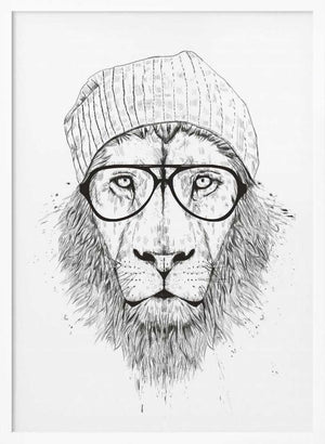 Tablou înramat „Cool Lion Bw” de Balazs Solti