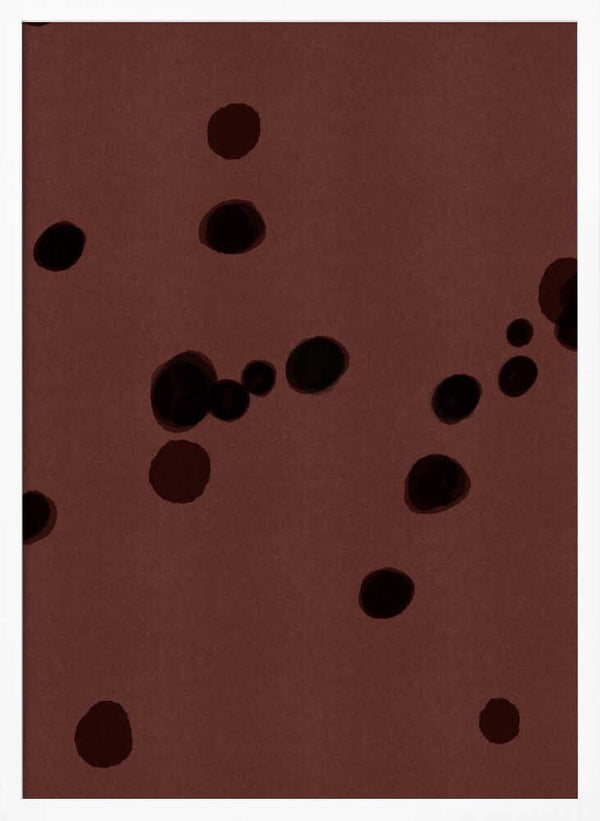 Tablou înramat „Dark Cocoa Dots” de Mela Patterns