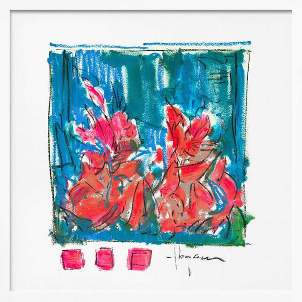 Tablou înramat „Pink Blossoms Abstract” de Dorothy Fagan