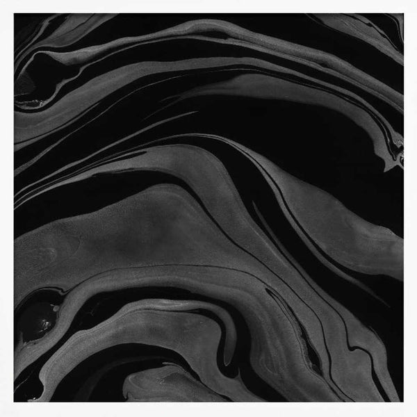 Tablou înramat „Ink Marbling Black and White 08” de amini54